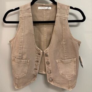 Tan Button-Up Vest